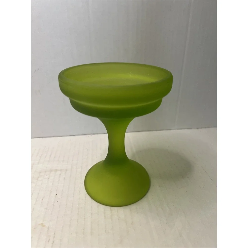 Westmorland Frosted Satin Green Glass Fairy Lamp BASE ONLY *NO CHIPS/CRACKS*